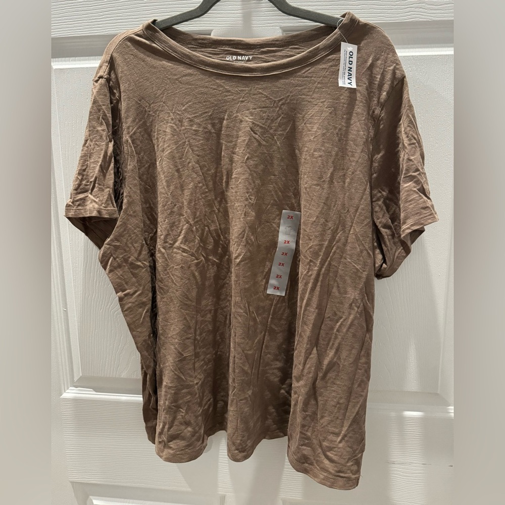 NWT WOMEN’S OLD NAVY BROWN EVERYWEAR T-SHIRT SHORT SLEEVE